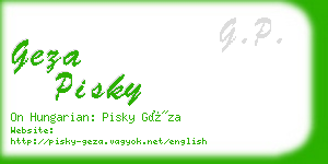 geza pisky business card